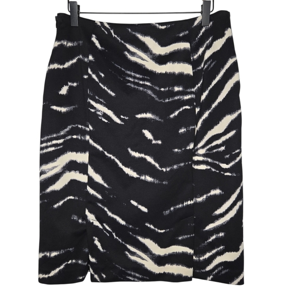 Michael Kors Womens Luxury Zebra Print Office Professional Pencil Skirt Size 10 - Picture 2 of 11